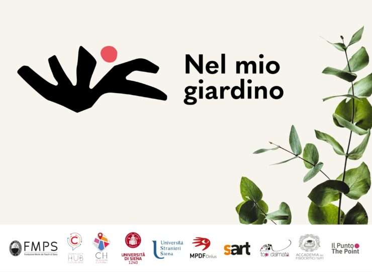 Locandina del progetto: "Nel mio giardino", con i loghi delle varie associazioni. 